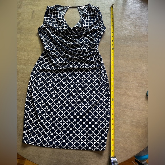 Nautica Navy and White Geometric Midi Dress - Picture 6 of 7